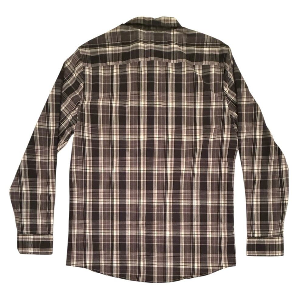 Lee Black White Grey Plaid Men’s Size M Long Sleeve Button Up Casual Shirt - Picture 8 of 16